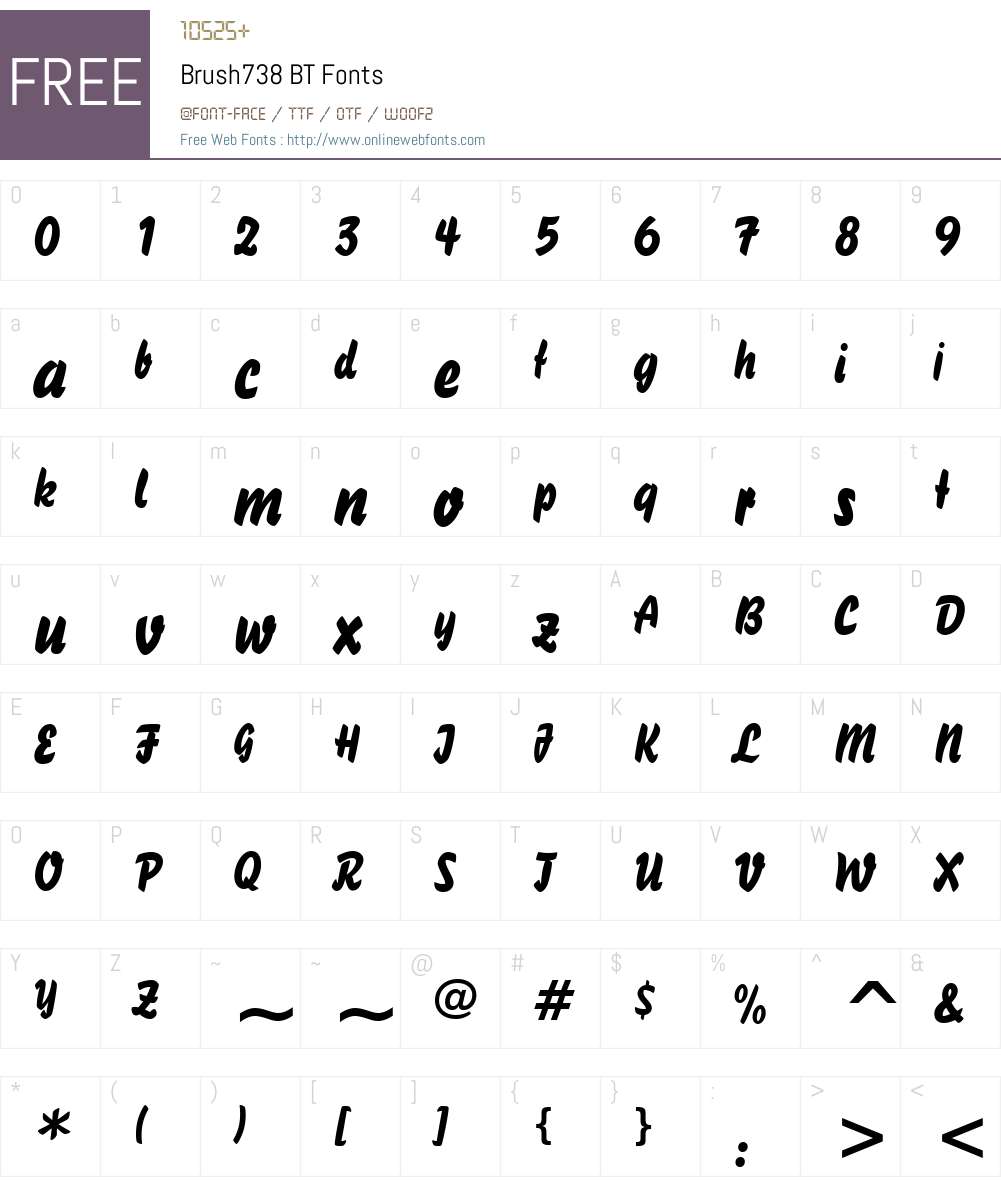 Brush738 BT Font Screenshots