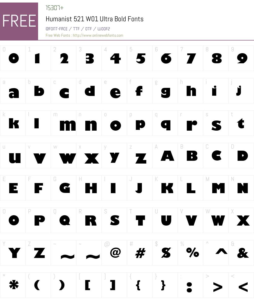 Humanist521W01-UltraBold Font Screenshots