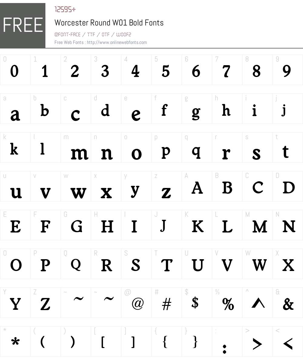 WorcesterRoundW01-Bold Font Screenshots