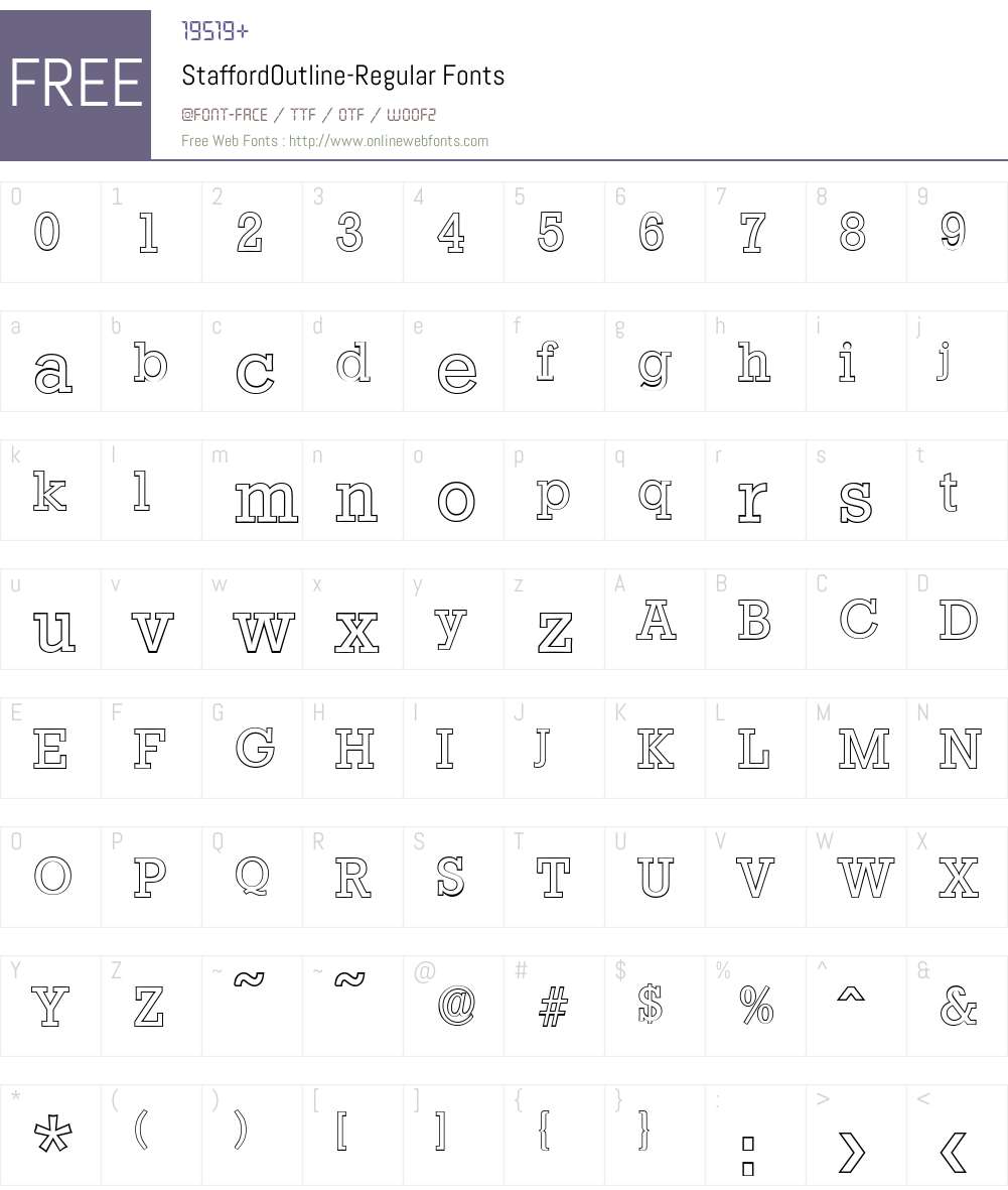 StaffordOutline Font Screenshots