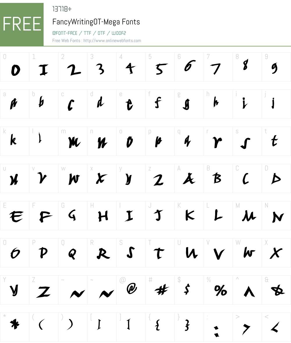 FancyWriting OT Font Screenshots