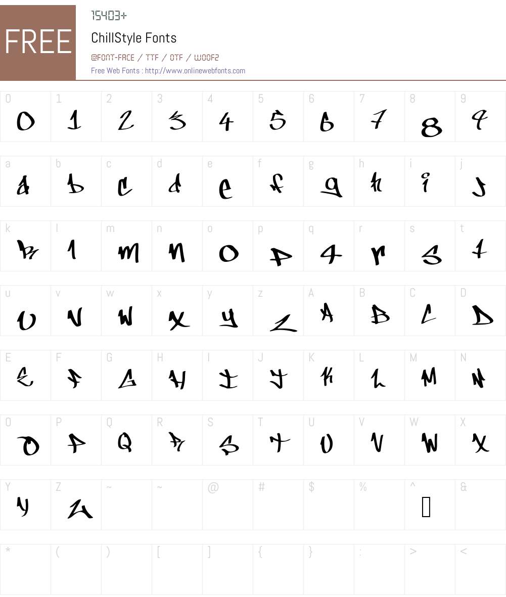 ChillStyle Font Screenshots