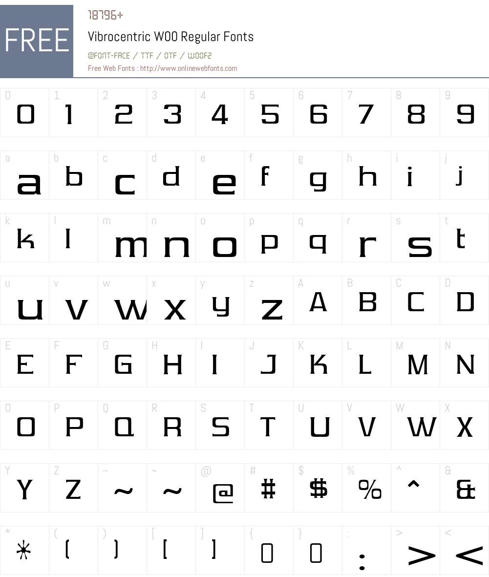 VibrocentricW00-Regular Font Screenshots