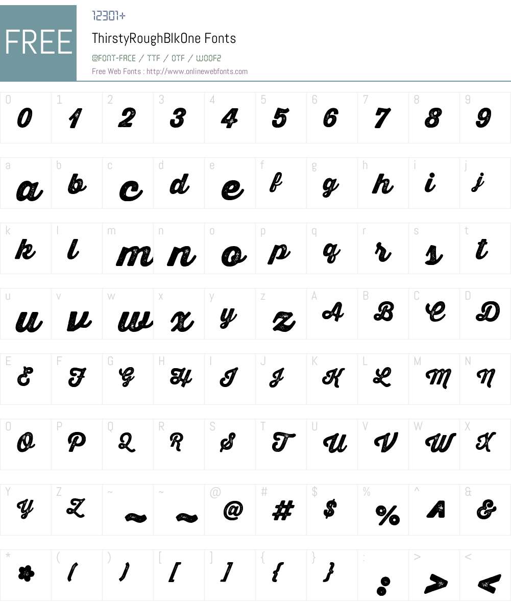 Thirsty Rough Blk One Font Screenshots