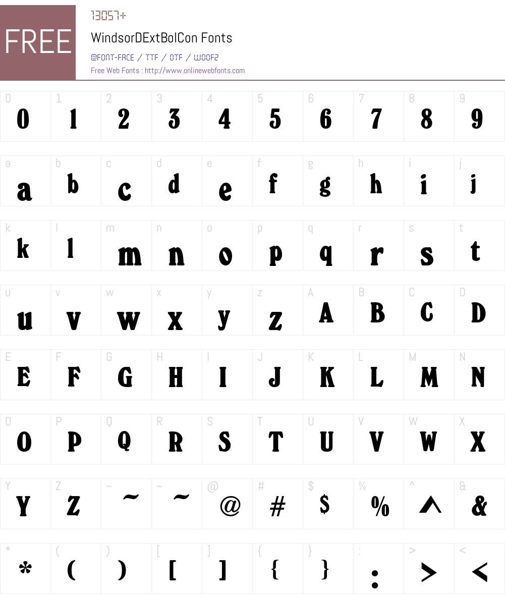 WindsorDExtBolCon Font Screenshots