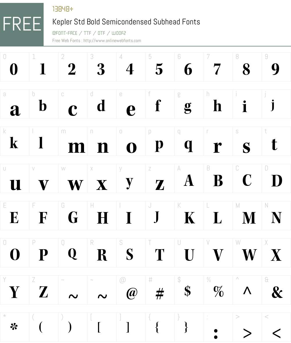 Kepler Std Font Screenshots
