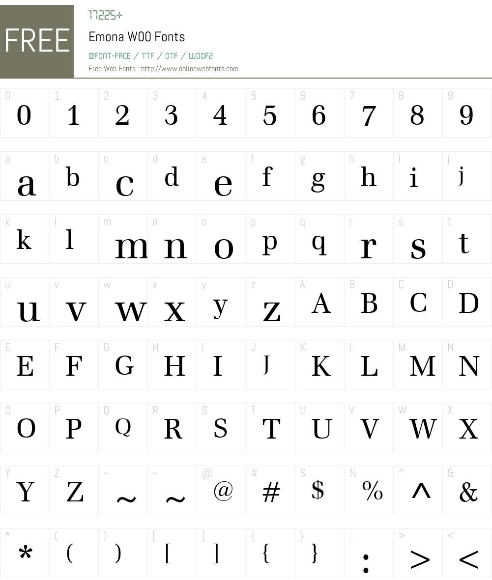 EmonaW00 Font Screenshots