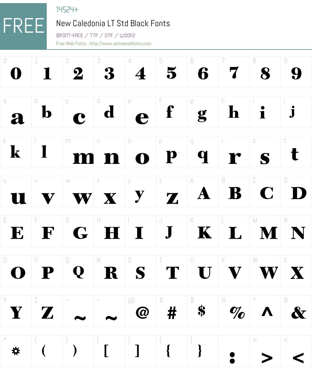 New Caledonia LT Std Font Screenshots