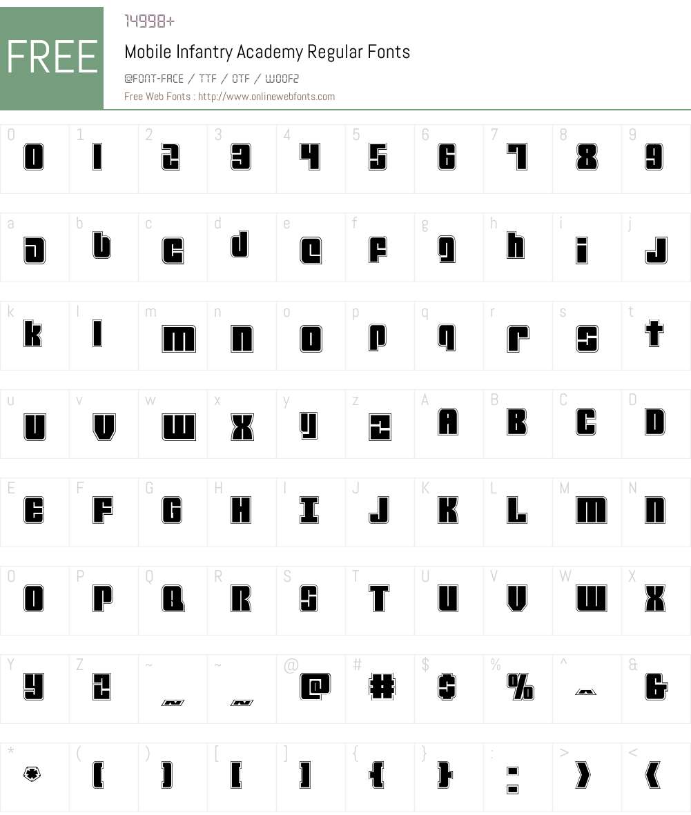 Mobile Infantry Academy Font Screenshots