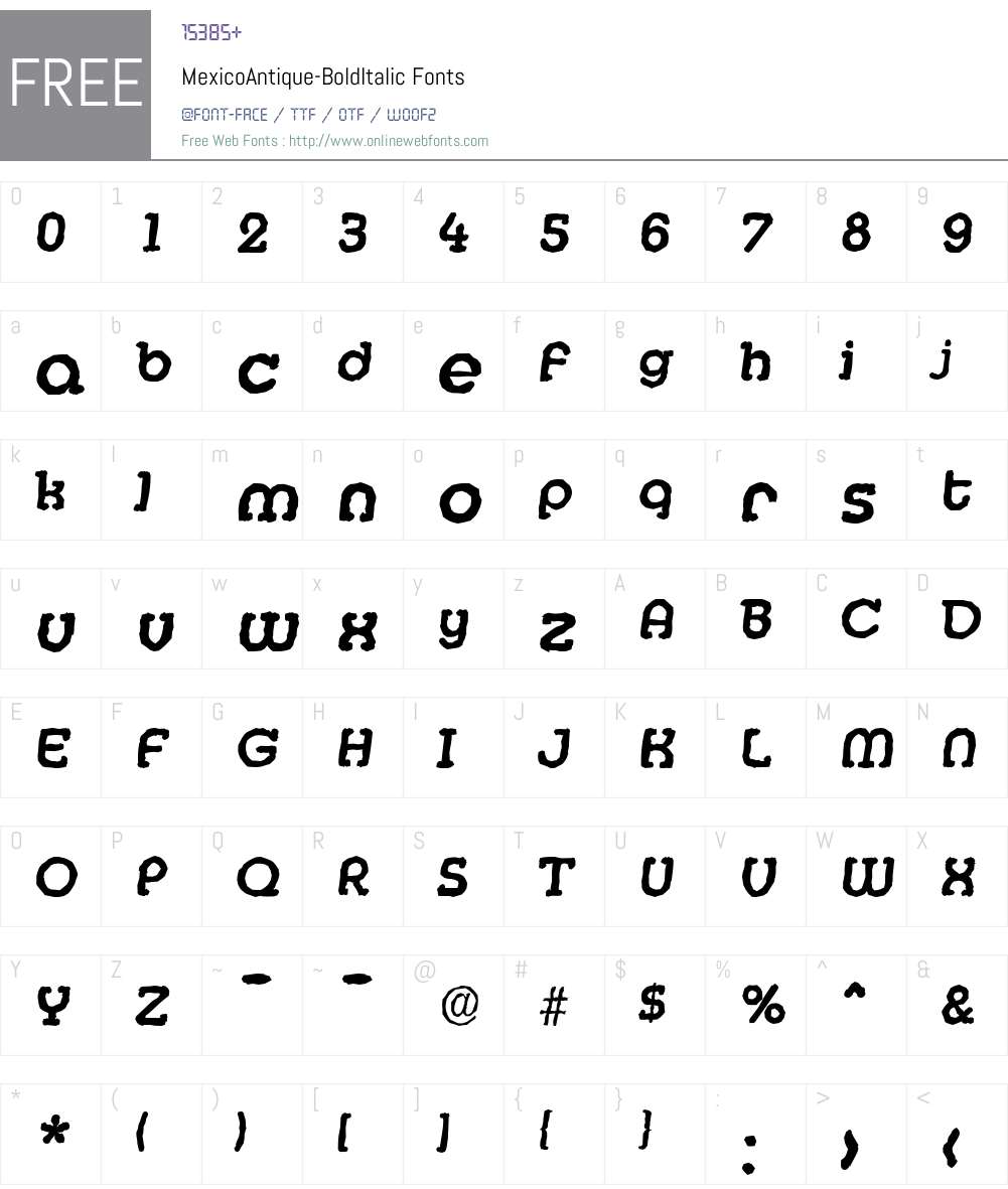 MexicoAntique Font Screenshots