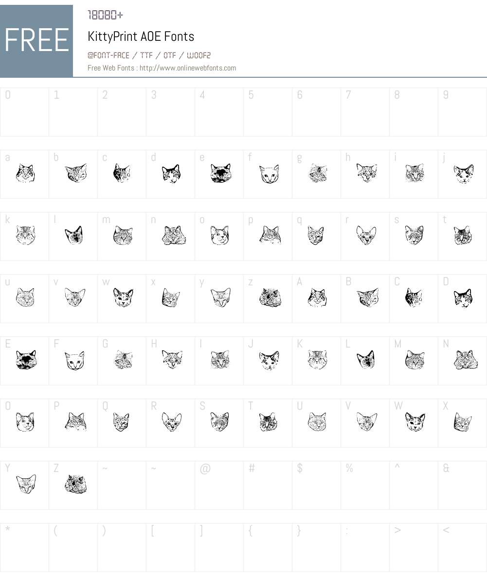 KittyPrint AOE Font Screenshots