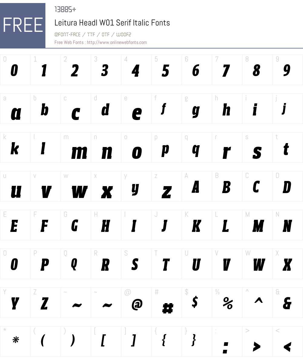 LeituraHeadlW01-SerifItalic Font Screenshots