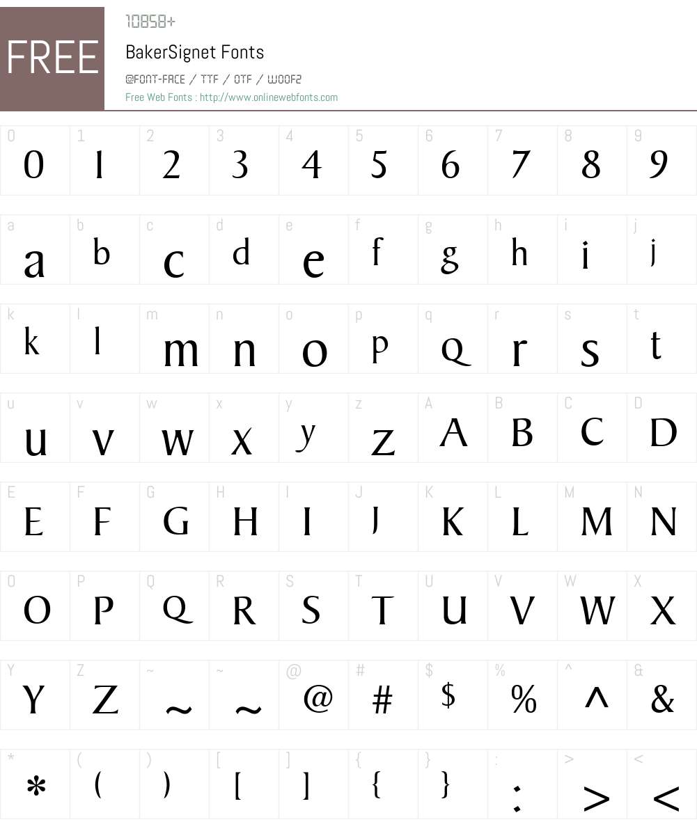 BakerSignet Font Screenshots