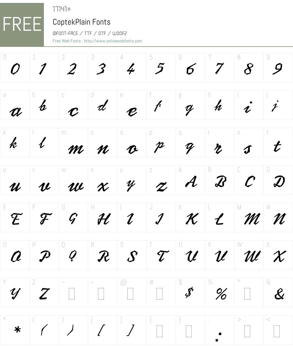 CoptekPlain Font Screenshots