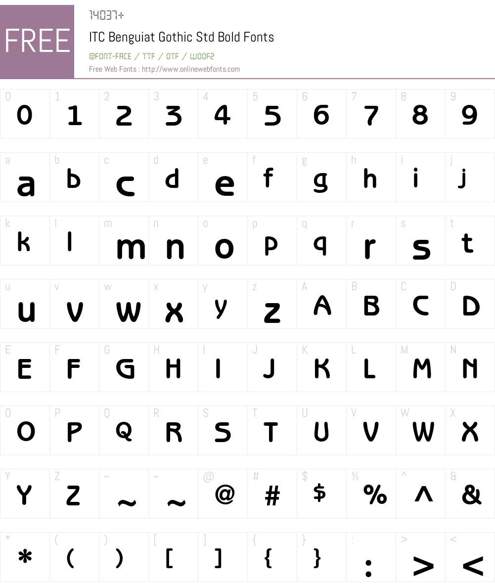 ITC Benguiat Gothic Std Font Screenshots
