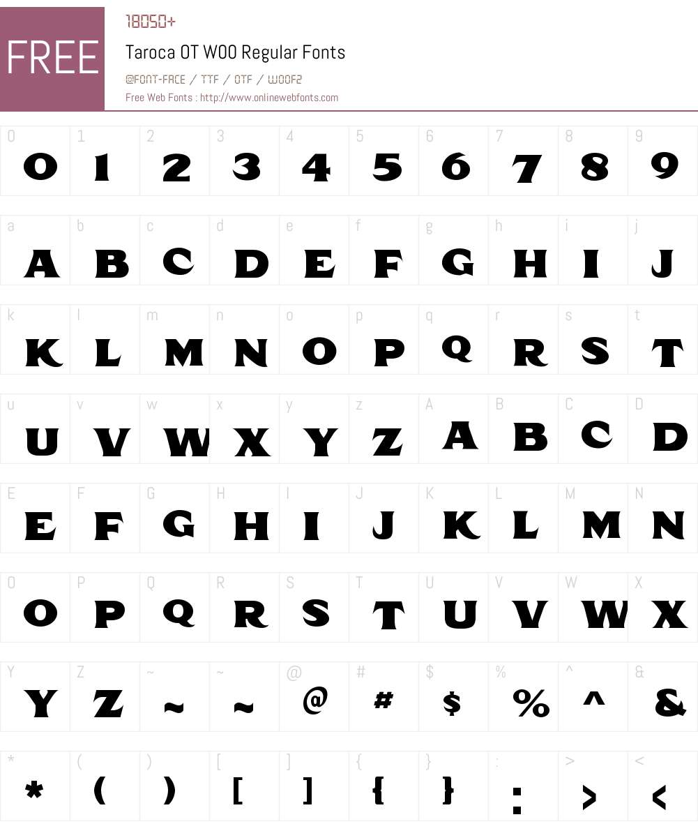 TarocaOTW00-Regular Font Screenshots
