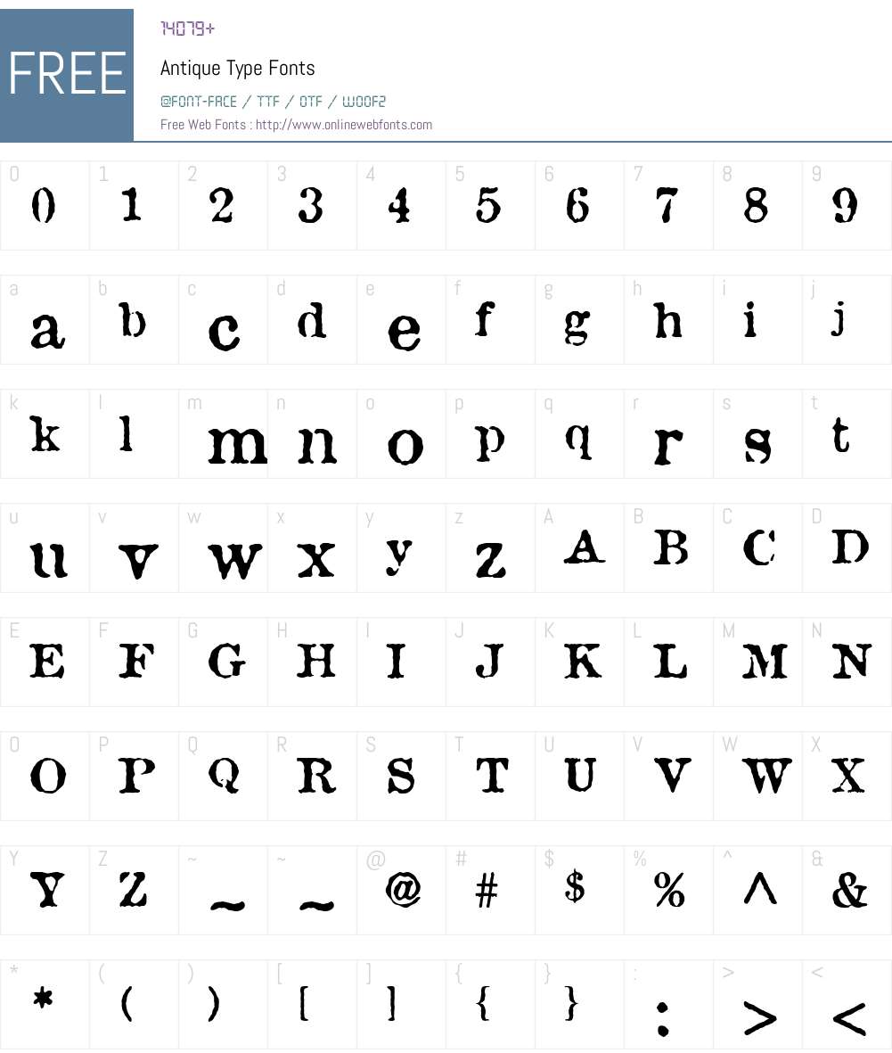 Antique Type Font Screenshots