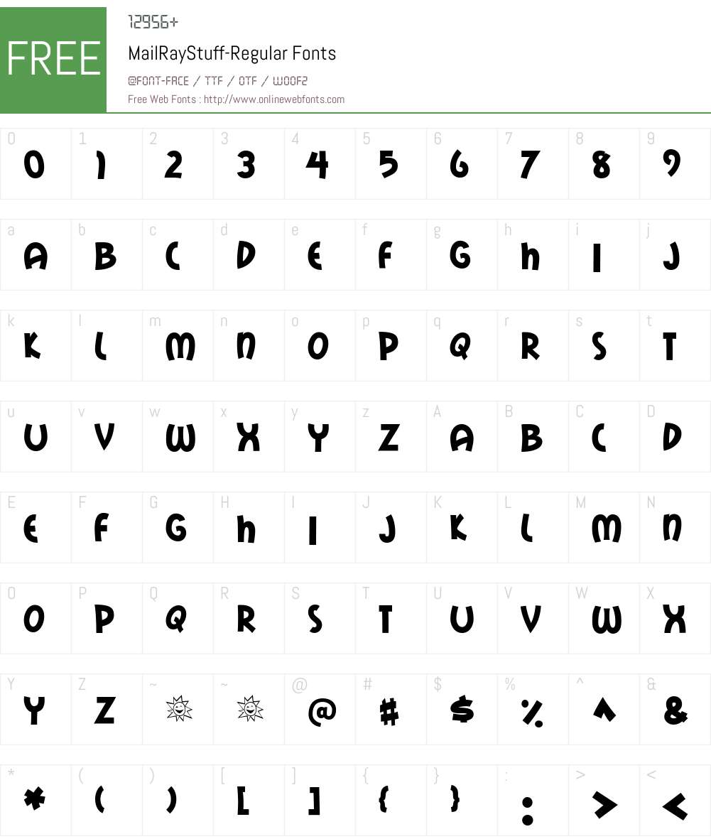 Mail Ray Stuff Font Screenshots
