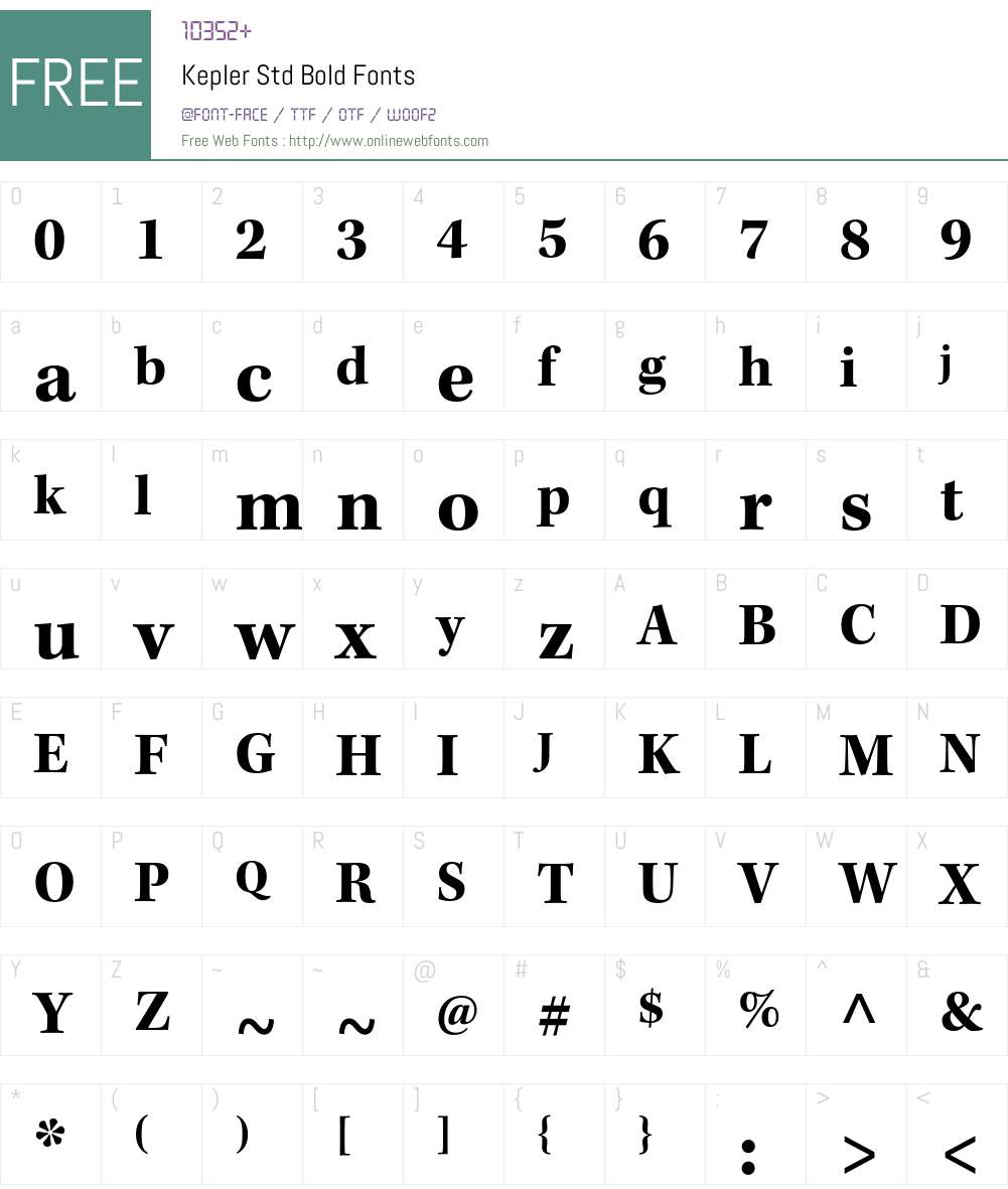 Kepler Std Font Screenshots