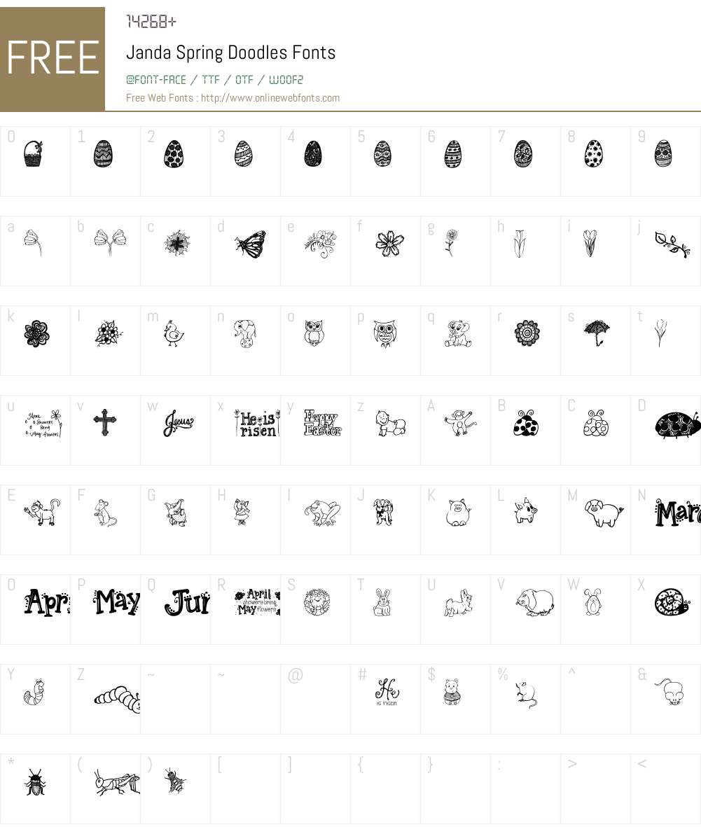 Janda Spring Doodles Font Screenshots