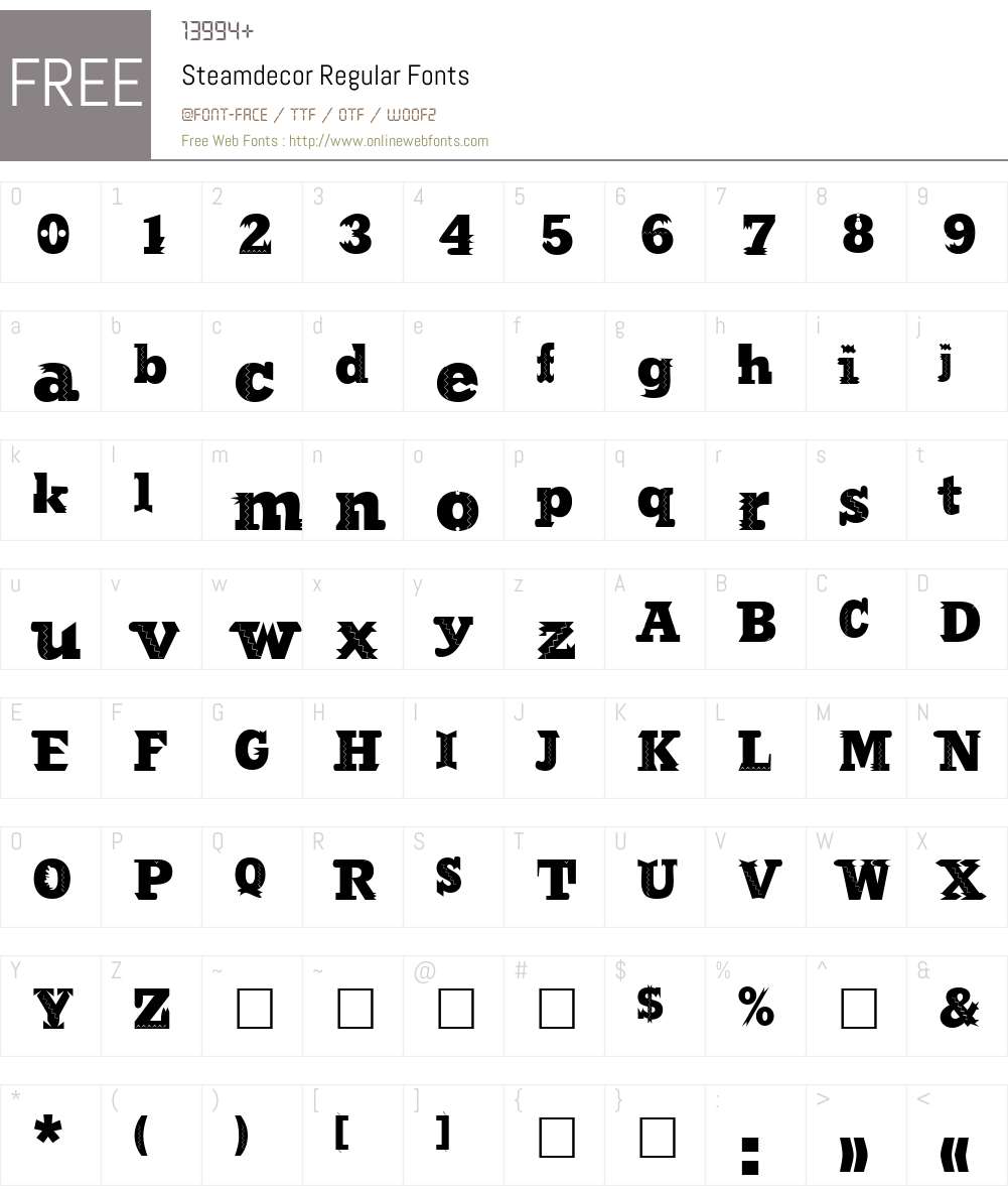 Steamdecor Font Screenshots
