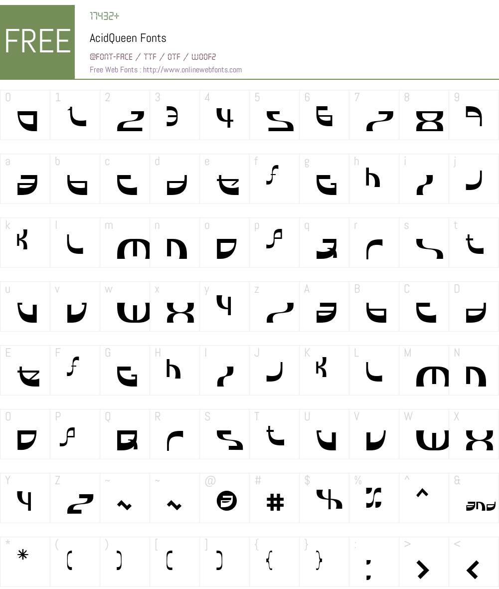 AcidQueenW01-Reg Font Screenshots