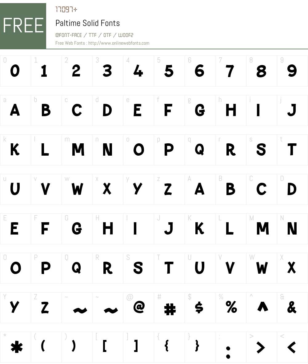 Paltime Font Screenshots