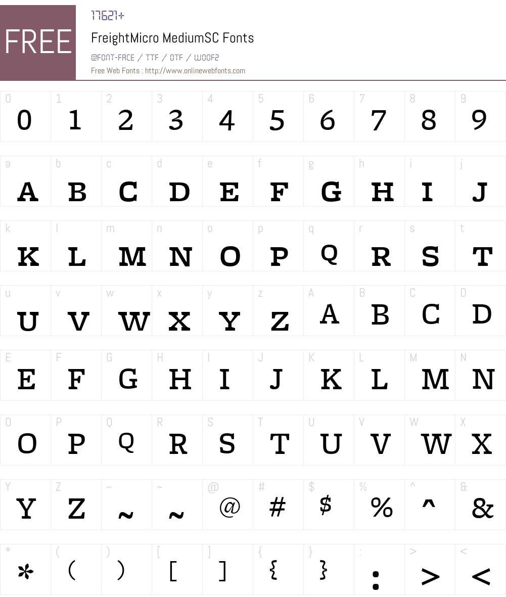 FreightMicro Font Screenshots