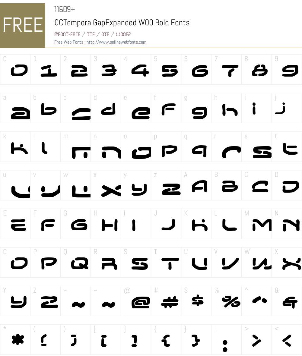 Temporal Gap Font Screenshots