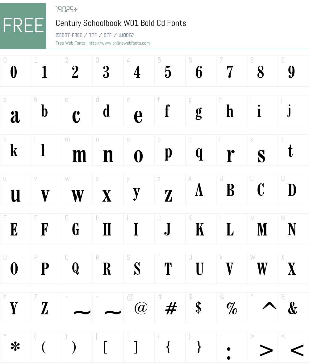 CenturySchoolbookW01-BoldCd Font Screenshots
