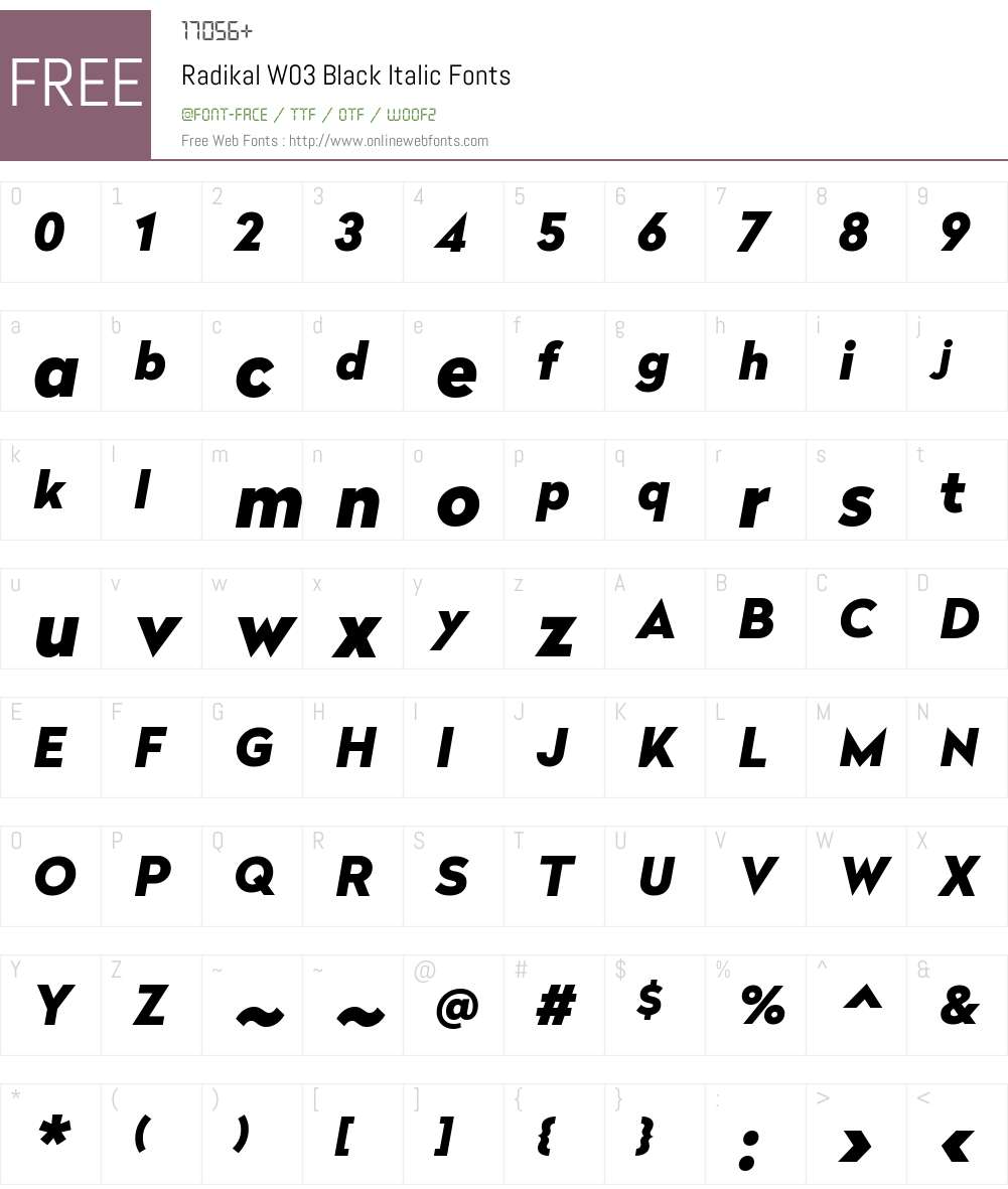 Radikal Font Screenshots