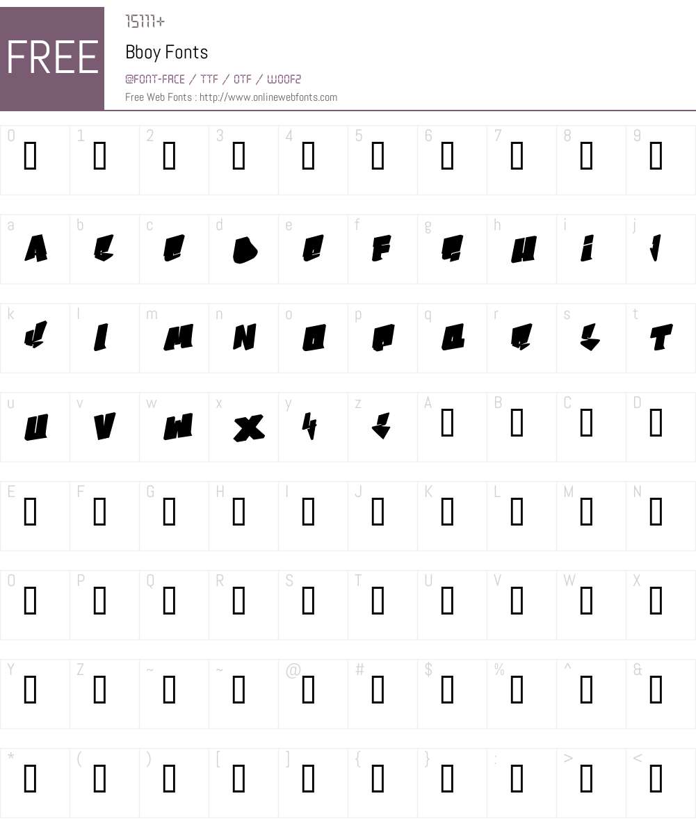 Bboy Font Screenshots