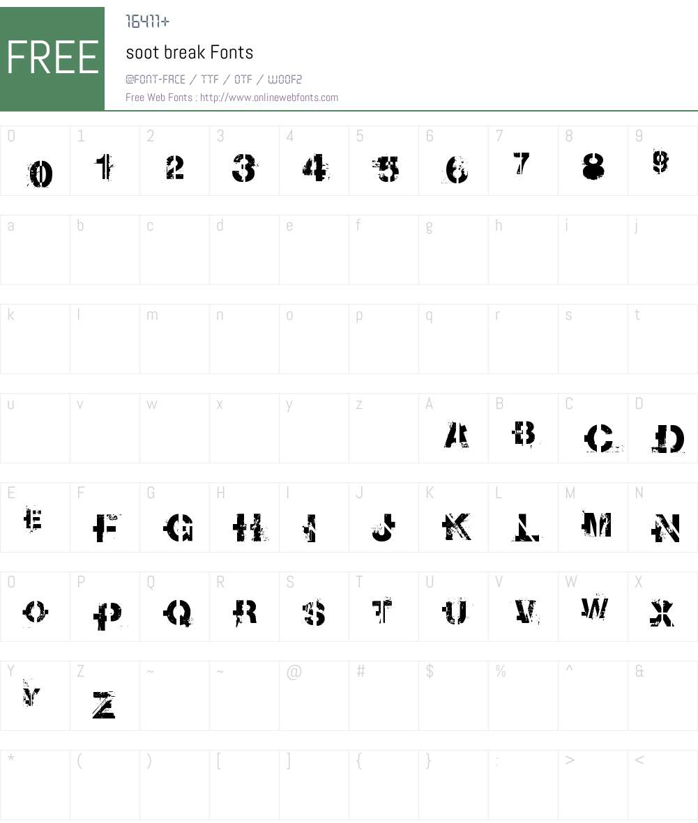 soot break Font Screenshots