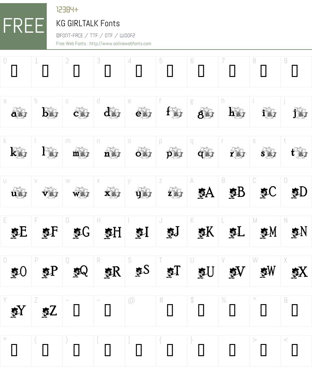 KG GIRLTALK Font Screenshots