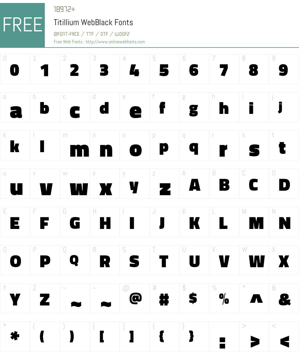 Titillium Web Font Screenshots