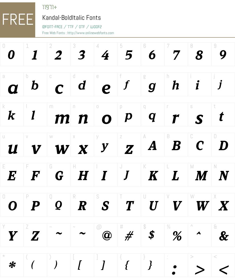 Kandal Font Screenshots