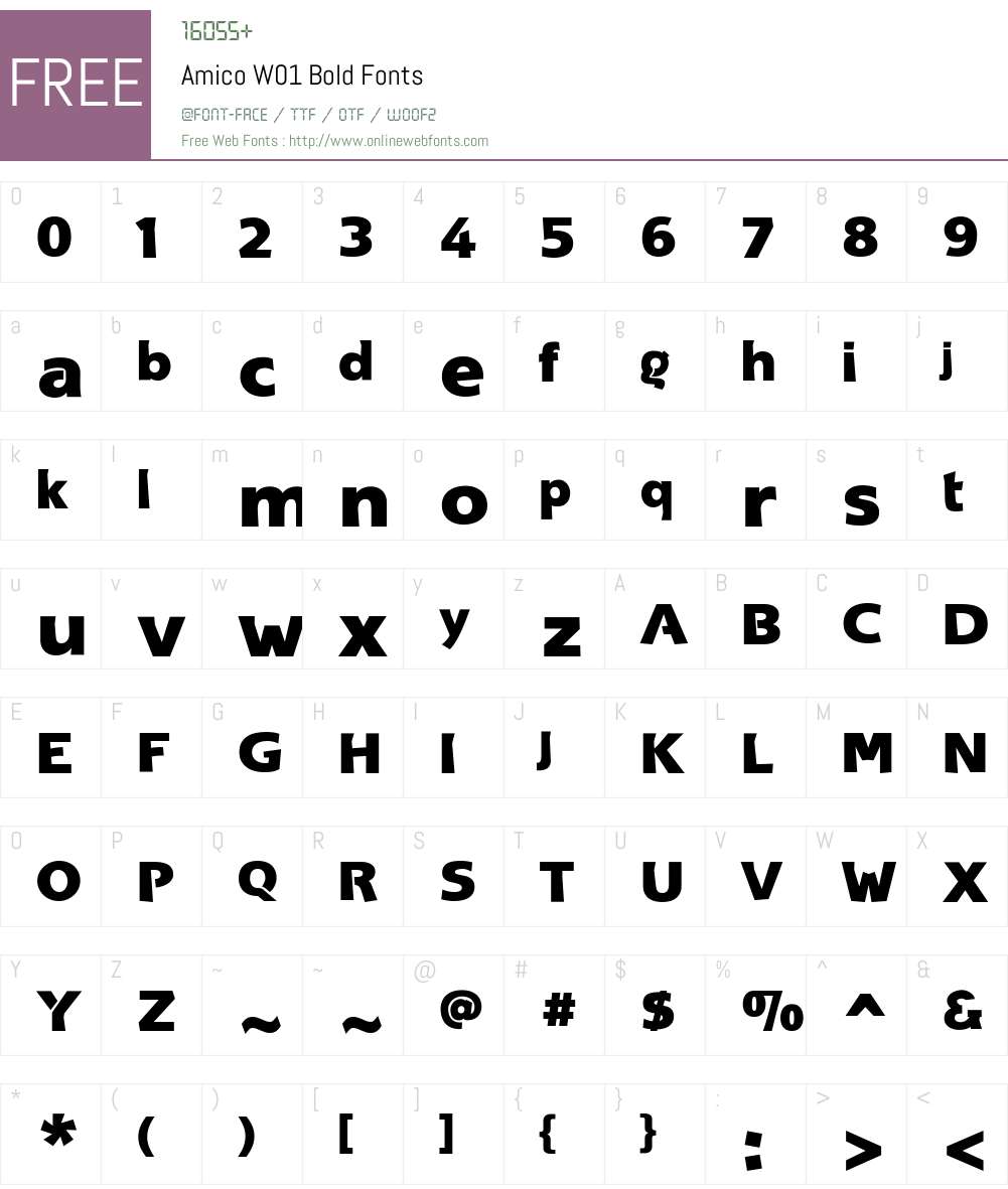 AmicoW01-Bold Font Screenshots