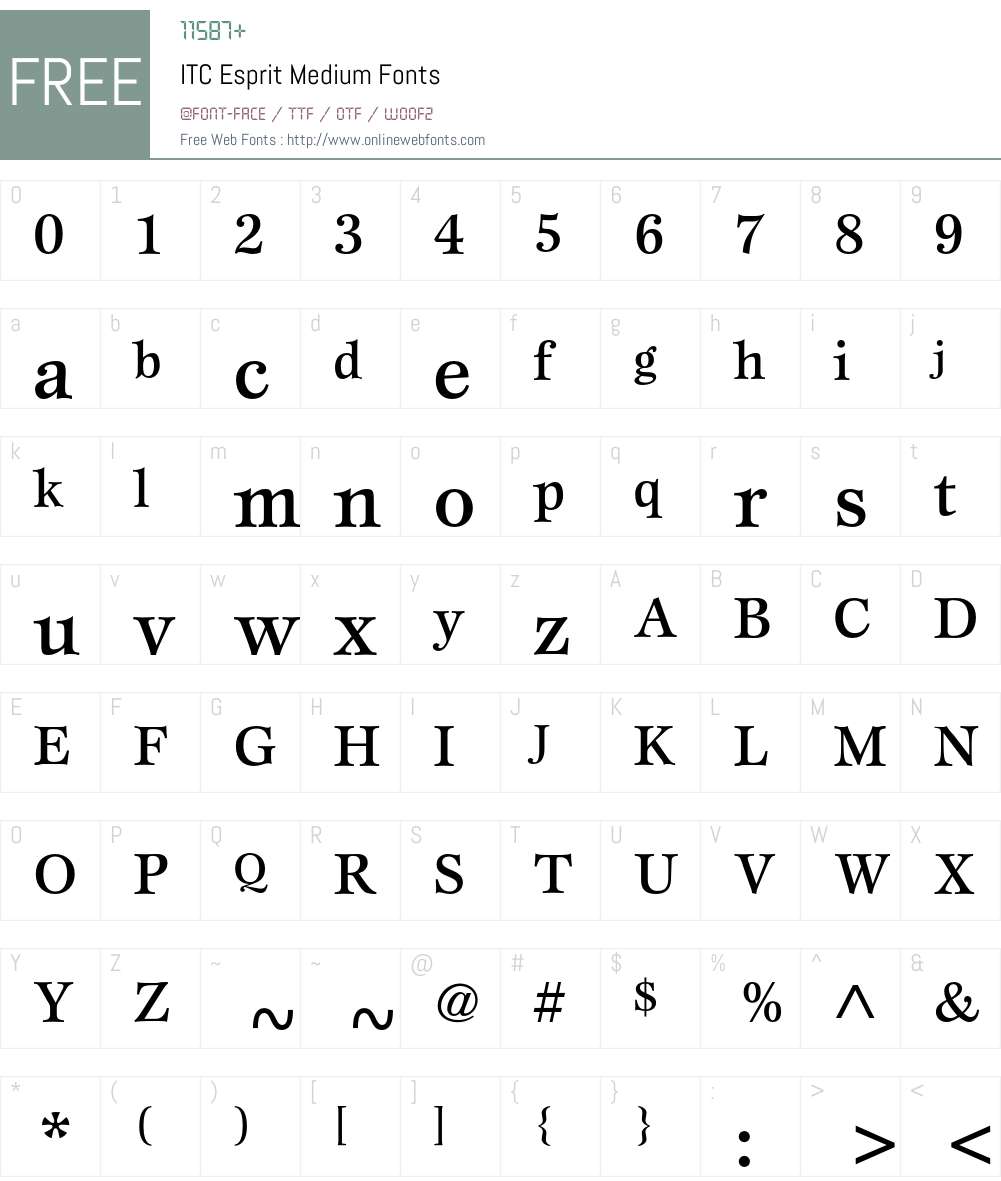 ITC Esprit Font Screenshots