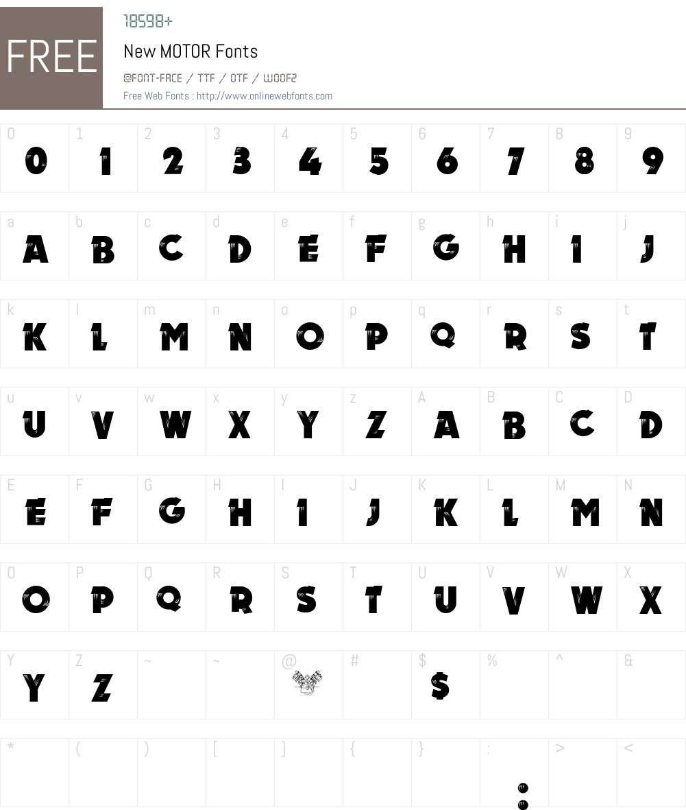 New MOTOR Font Screenshots