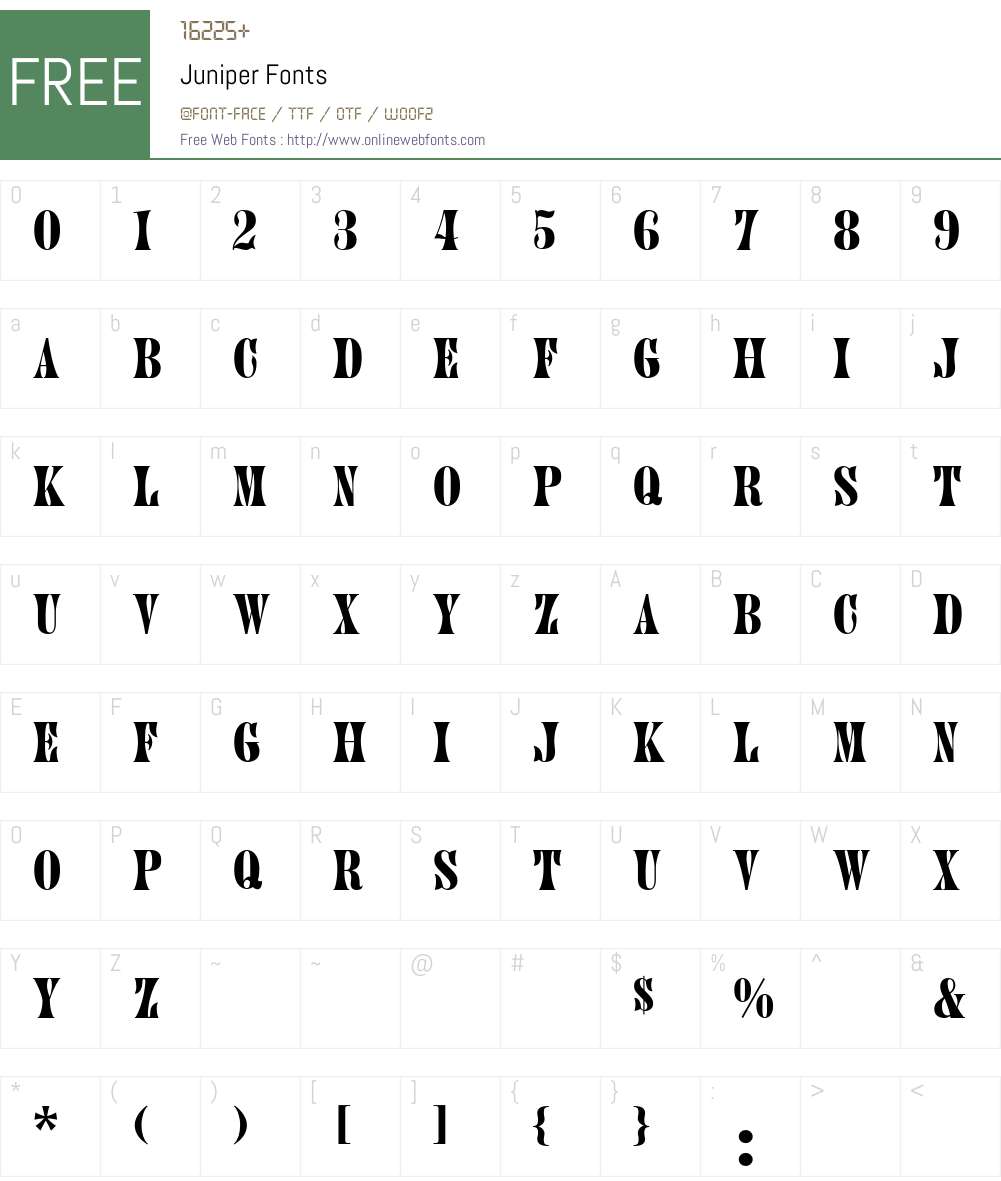Juniper Font Screenshots
