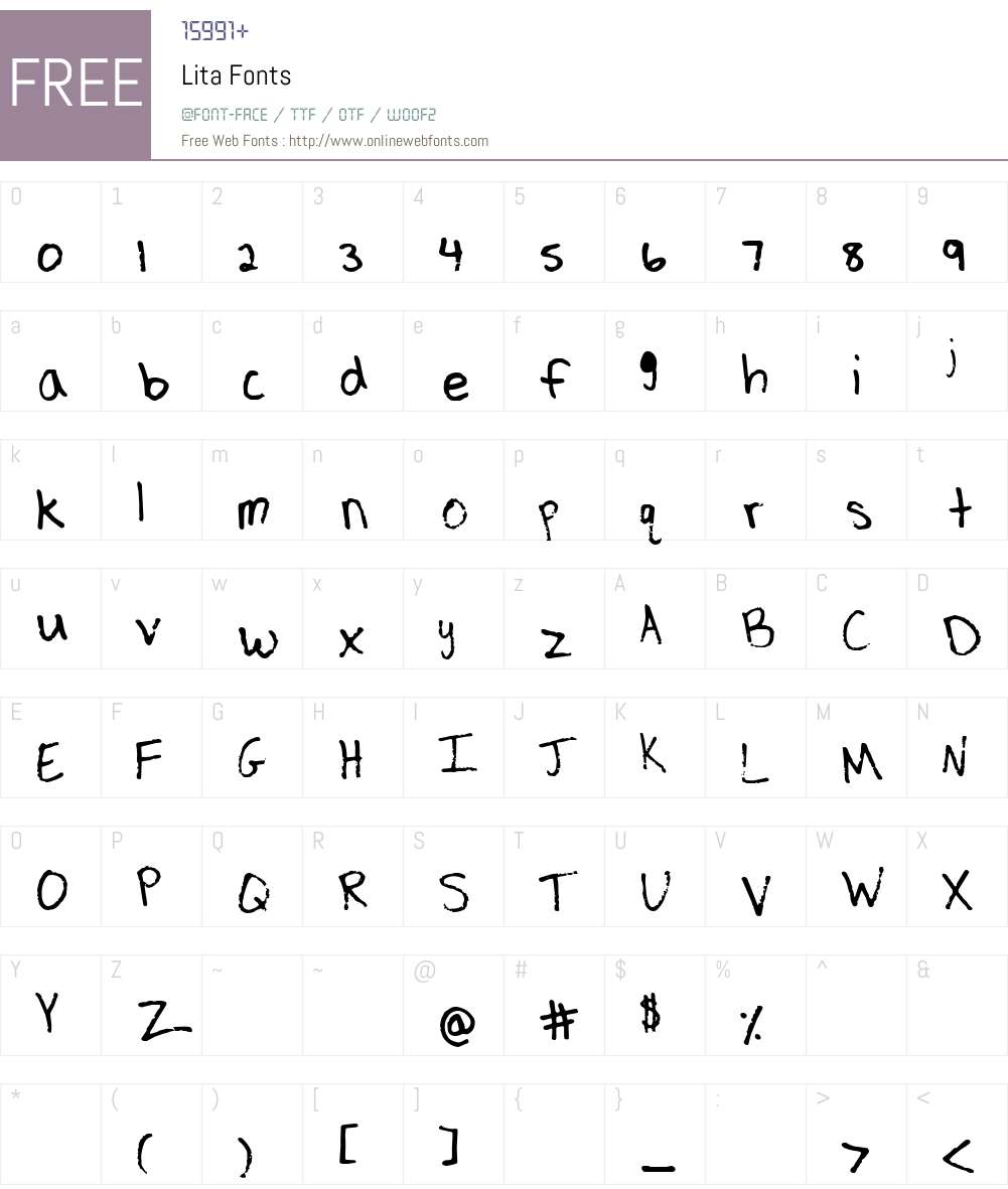 Lita Font Screenshots