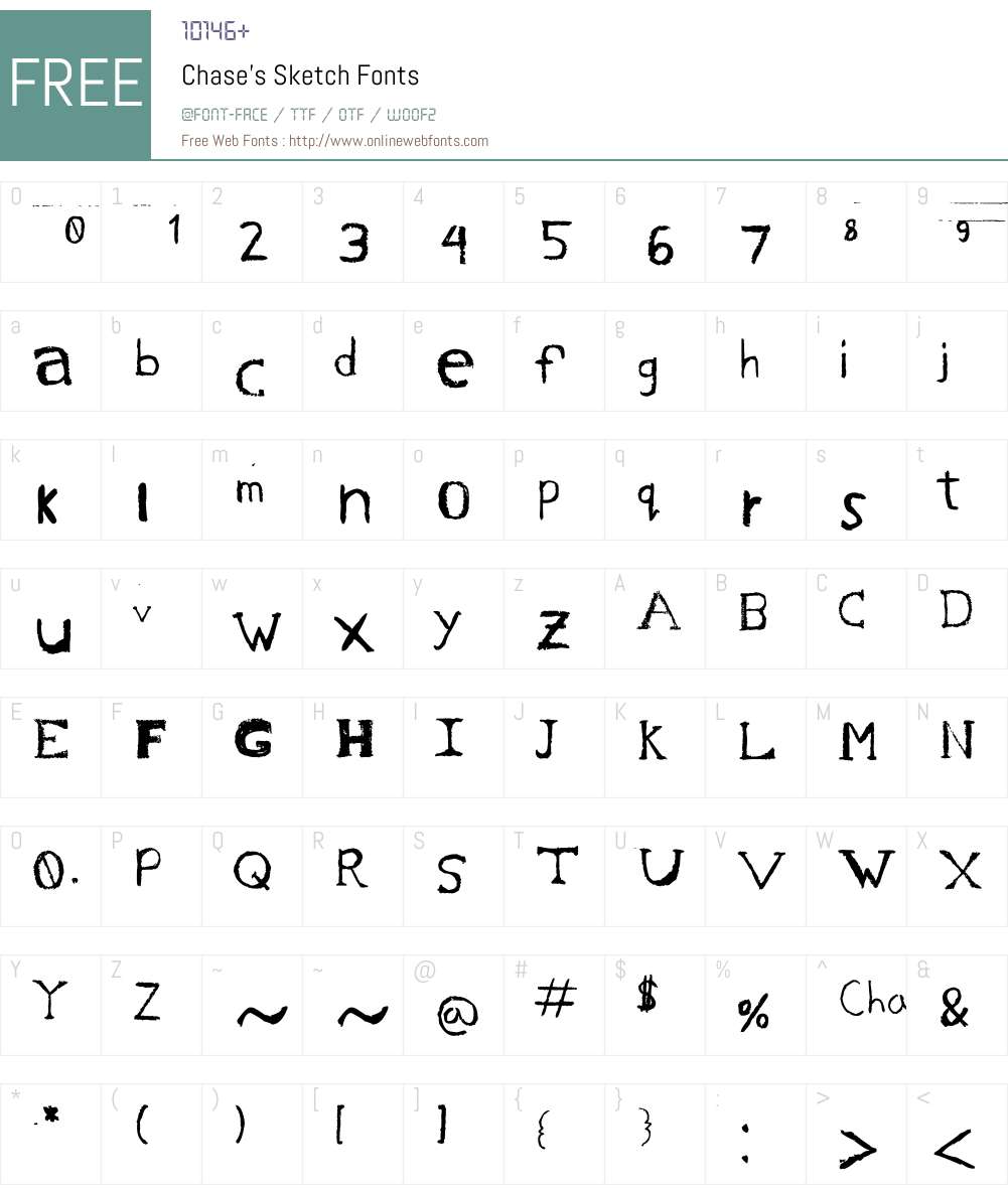 Chase's Sketch Font Screenshots