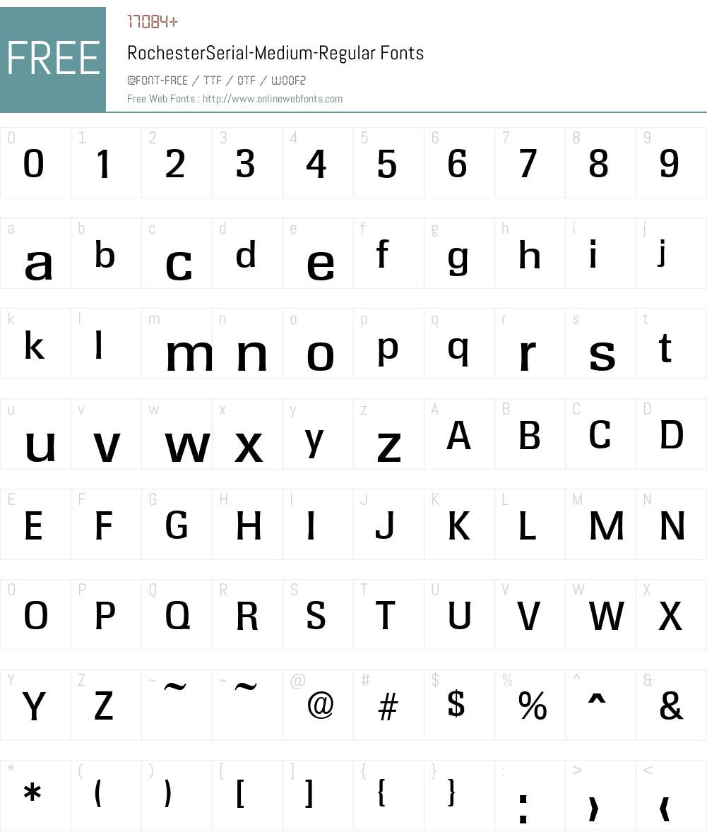 RochesterSerial-Medium Font Screenshots