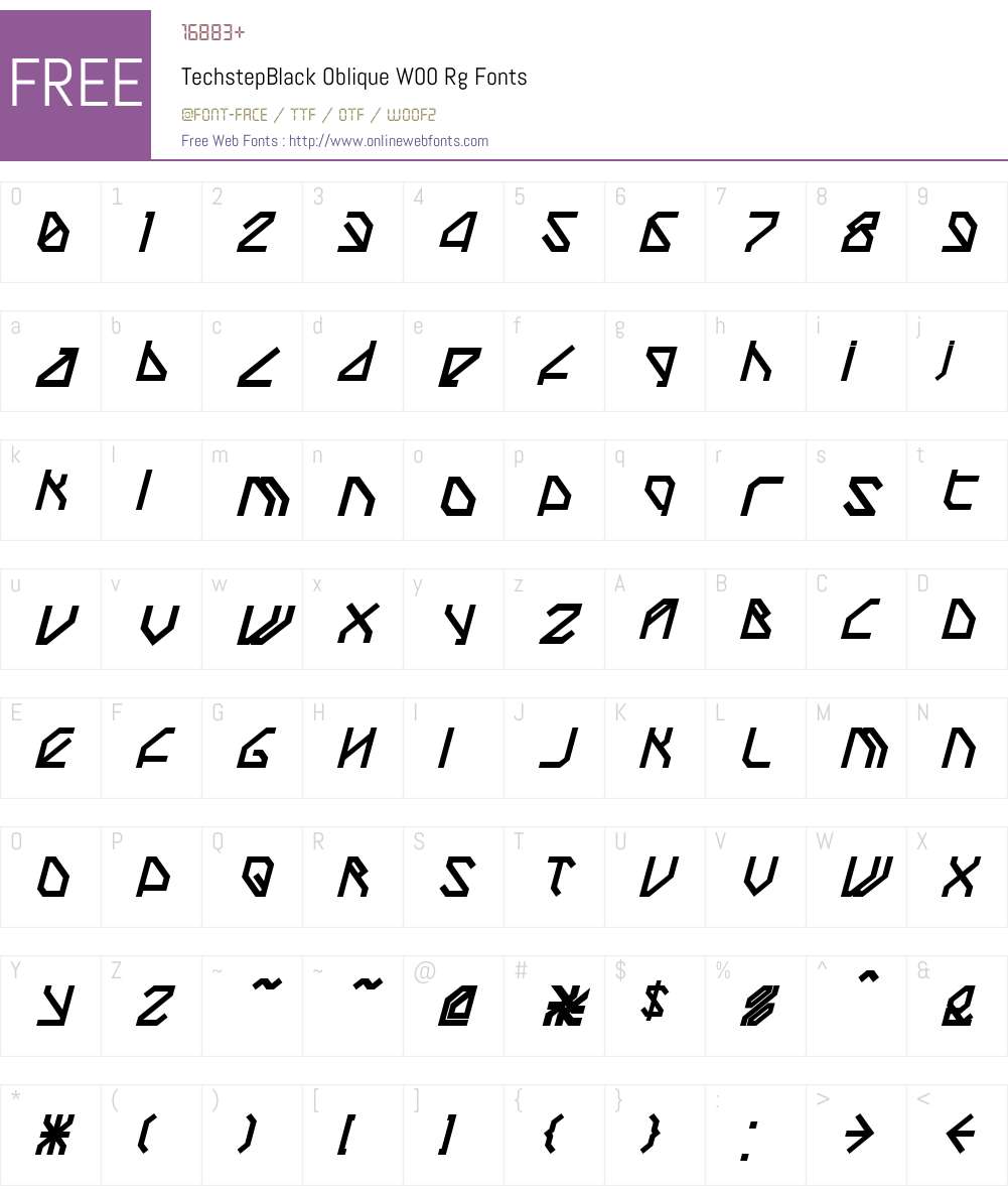 Techstep Font Screenshots