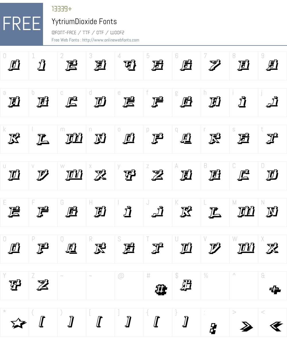 YytriumDioxide Font Screenshots
