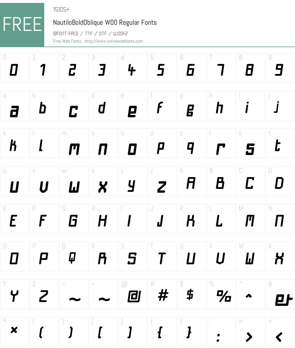 NautiloBoldOblique Font Screenshots