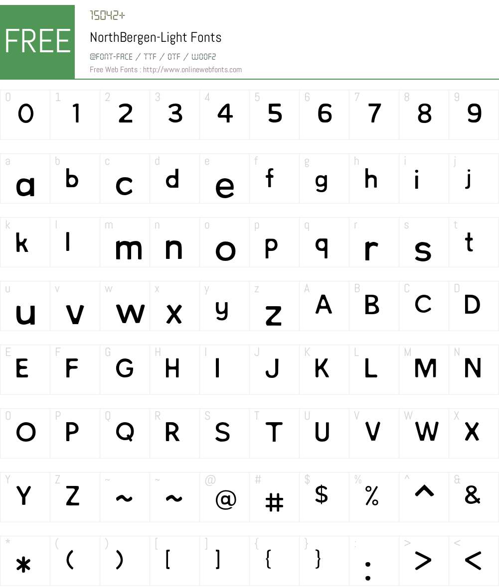 NorthBergen Font Screenshots