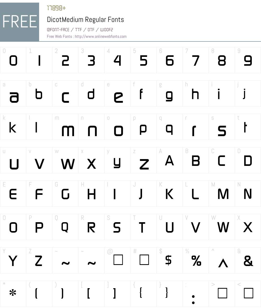 DicotMedium Font Screenshots
