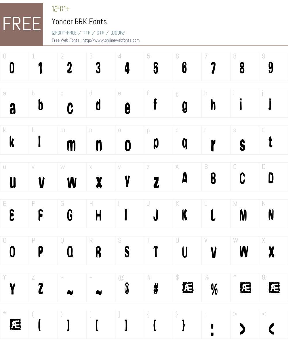 Yonder BRK Font Screenshots