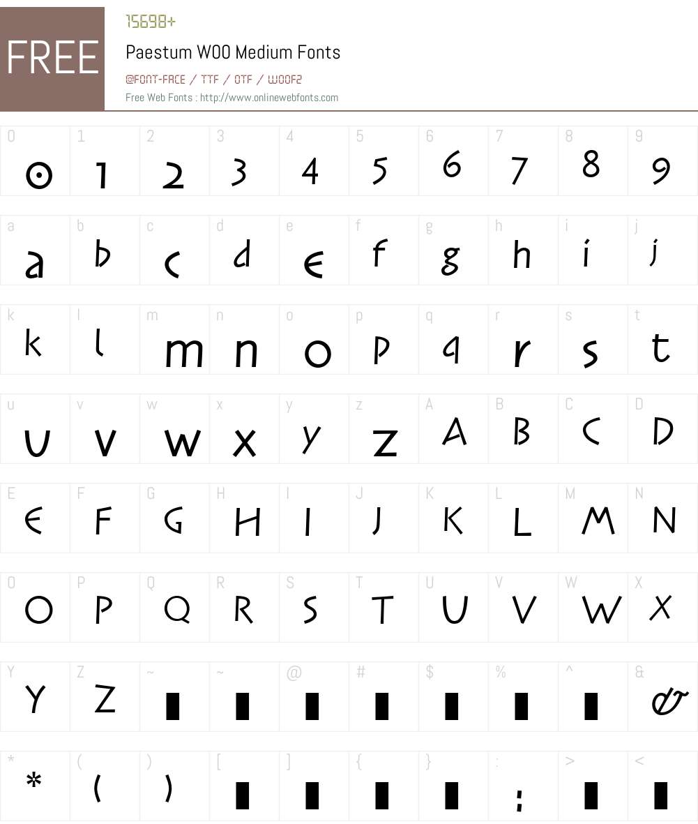 Paestum Font Screenshots